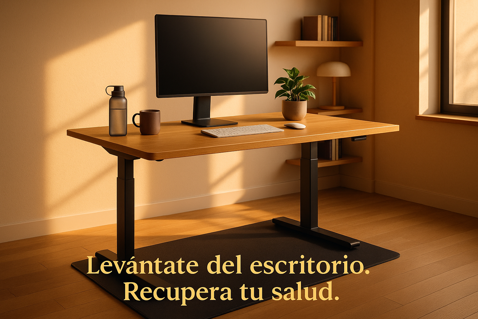 STANDING DESK PROMEDIO CON TAPETA ANTI FATIGA