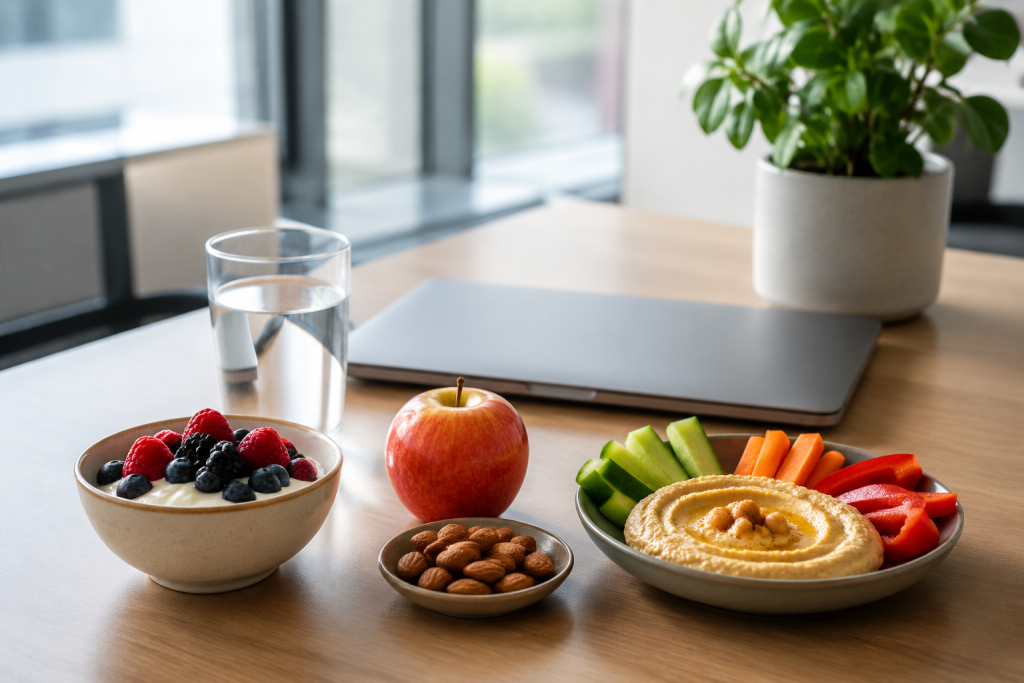 Healthy real food snacks for steady energy at work